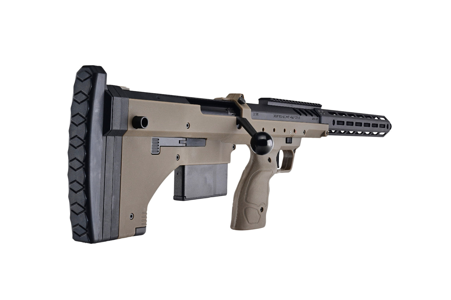 Silverback SRS airsoft A2 tan bullpup sniper rifle with bolt action magazine and Picatinny rail