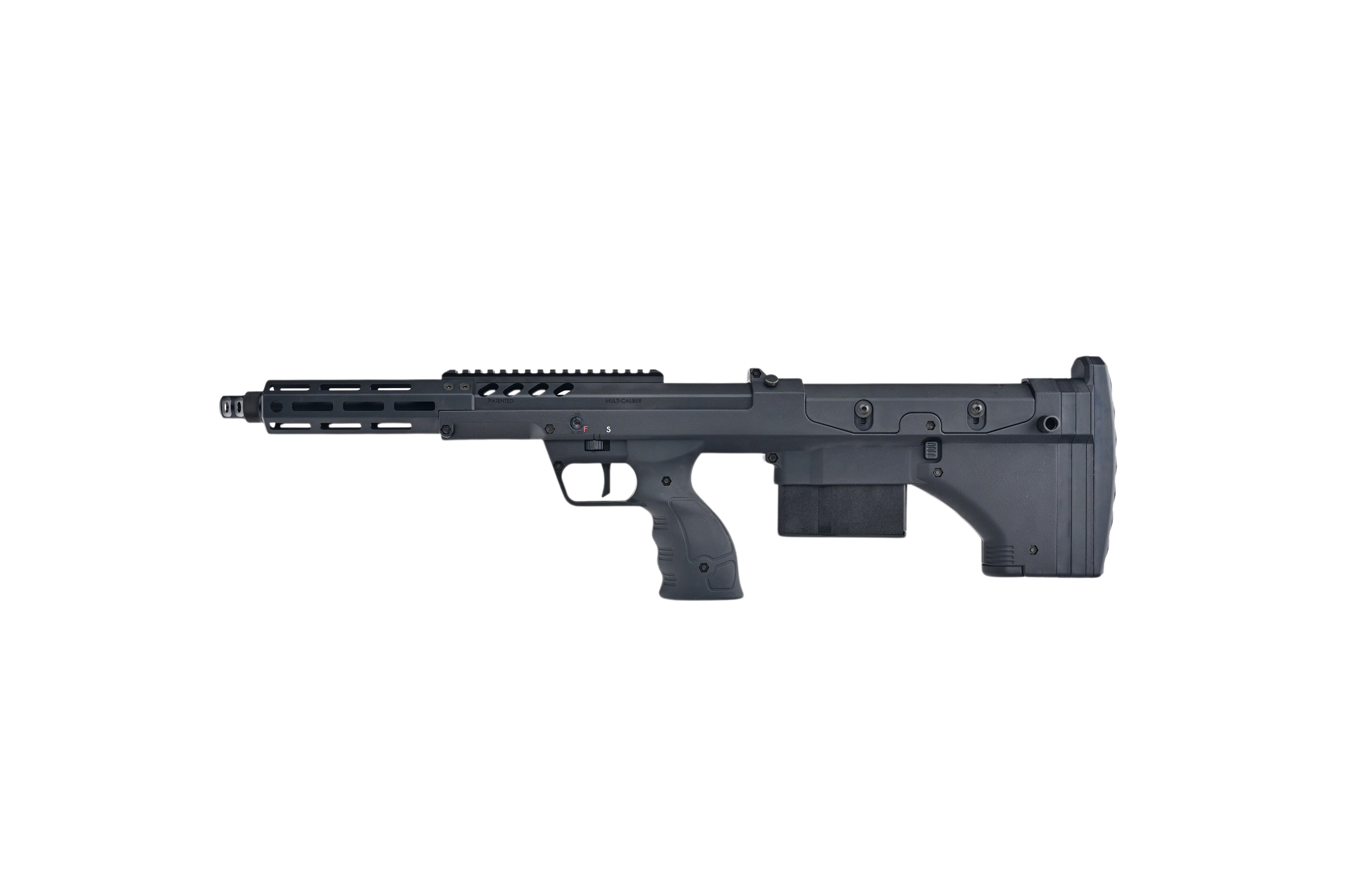 SILVERBACK SRS COVERT 16 black bullpup sniper rifle airsoft with tactical top rail and magazine