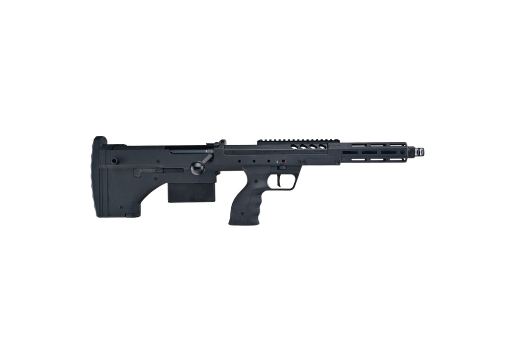 SILVERBACK SRS COVERT 16 black bullpup sniper rifle with tactical rail and ergonomic grip