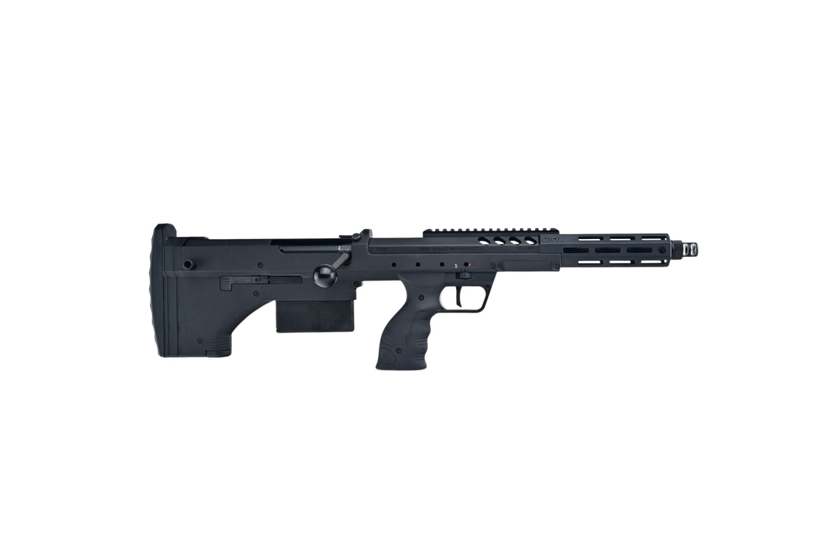 SILVERBACK SRS COVERT 16 black bullpup sniper rifle with tactical rail and ergonomic grip