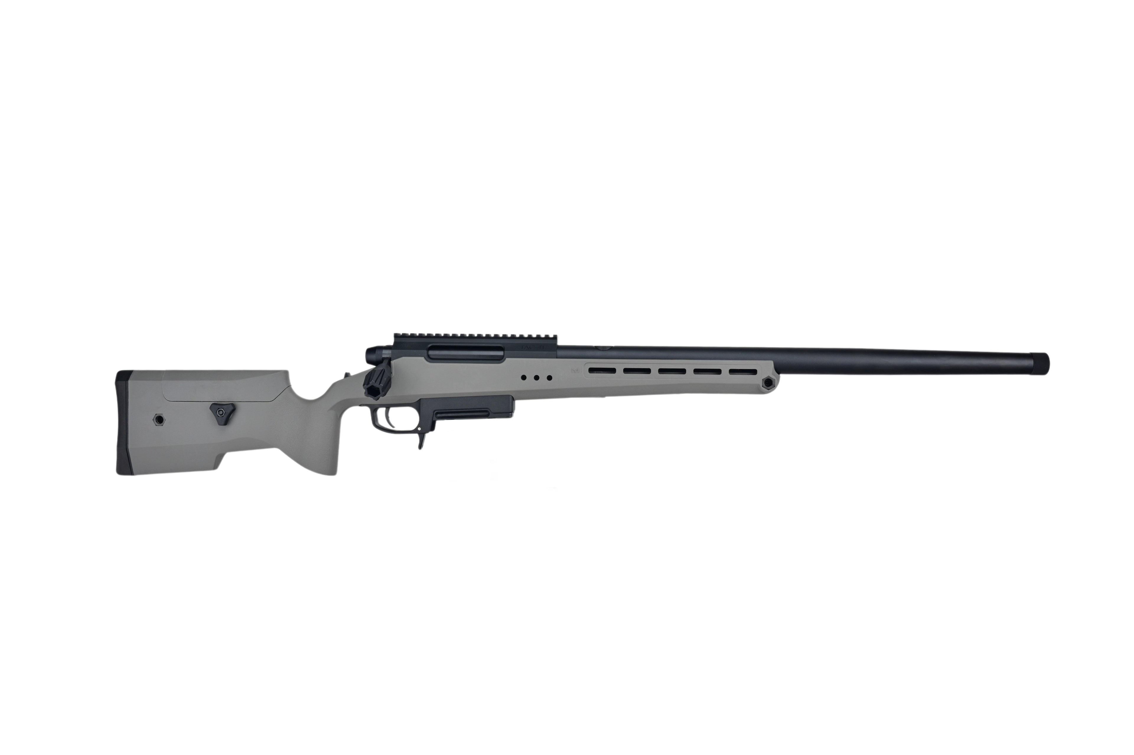 SILVERBACK TAC-41P precision bolt action sniper rifle with tan chassis and long black barrel for long range shooting