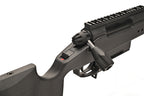 SILVERBACK TAC-41P SPORT black bolt action sniper rifle closeup showing stock bolt handle trigger and Picatinny rail