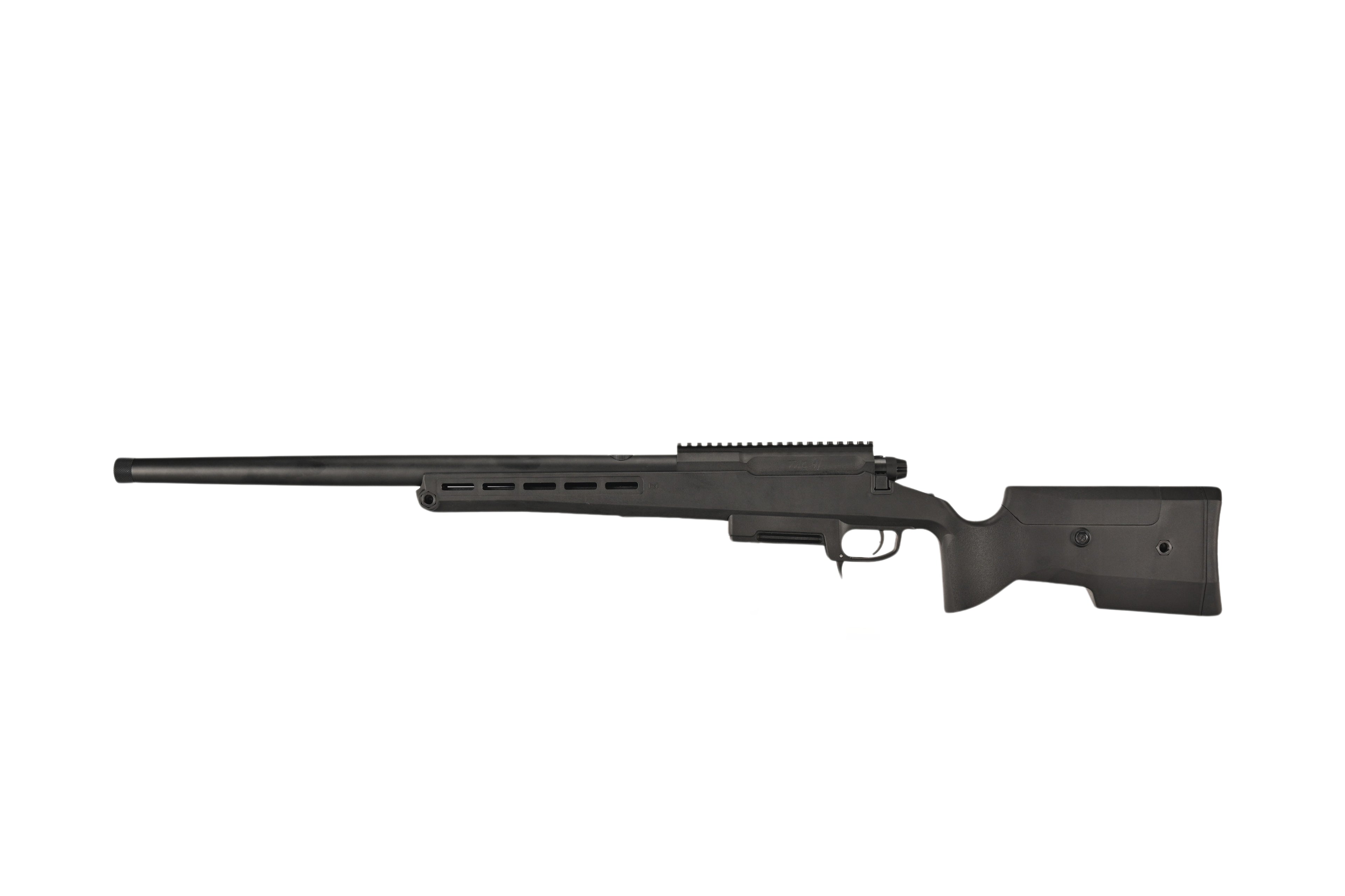 SILVERBACK TAC-41P SPORT black sniper rifle with synthetic stock and long precision barrel for target shooting