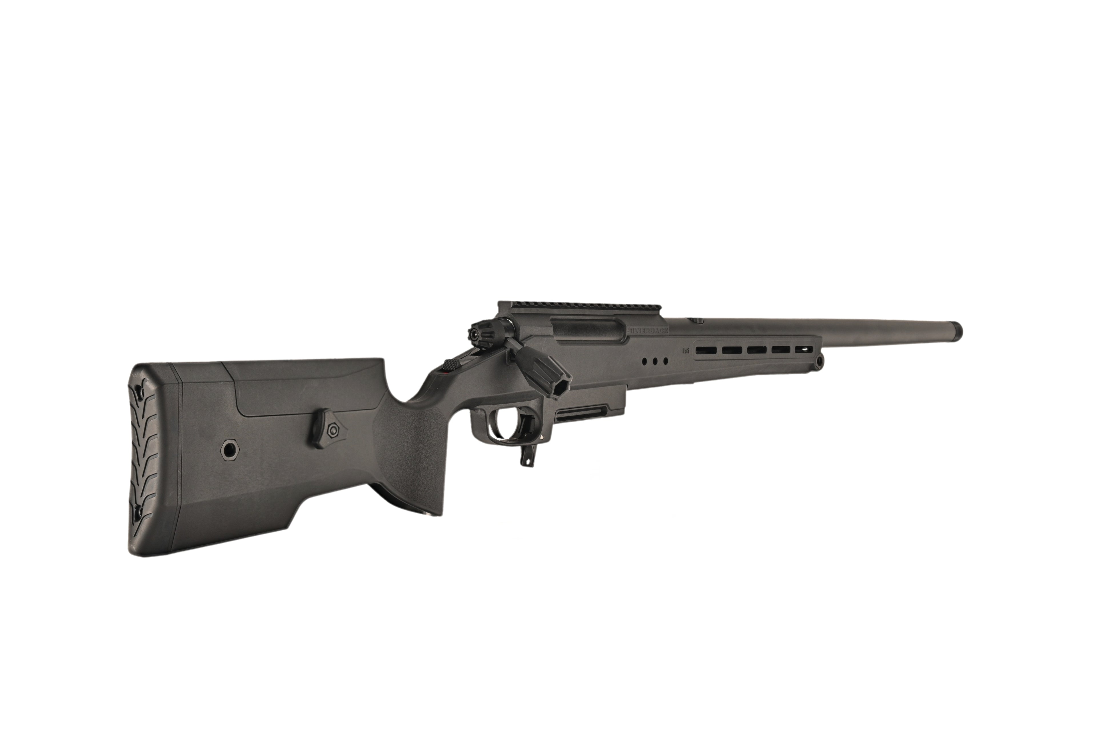 SILVERBACK TAC-41P SPORT black bolt action sniper rifle with polymer stock and long barrel