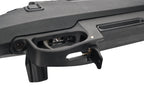 Close up of SILVERBACK TAC-41P SPORT sniper chassis showing trigger, magazine well and polymer stock