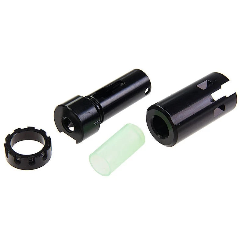 SILVERBACK SRS FAST HOP UP UNIT components including barrel, adjustment tool, and inner housing