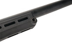 Close-up of the barrel of the SILVERBACK TAC-41P AIRSOFT sniper, showcasing its sleek design and features