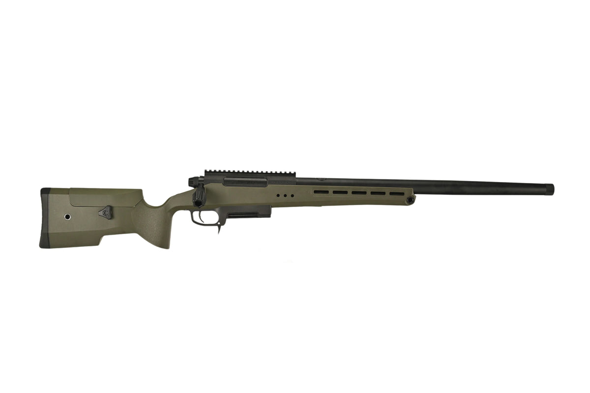 SILVERBACK TAC-41P AIRSOFT sniper rifle in green with precision barrel and tactical stock