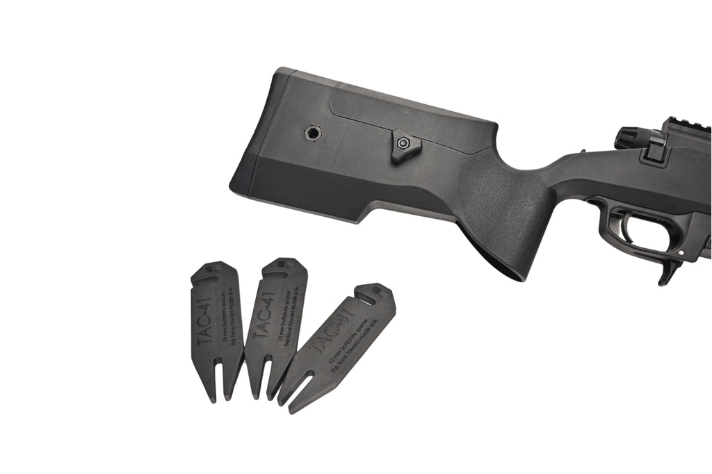 SILVERBACK TAC-41P AIRSOFT rifle stock with three tactical adjustment tools for enhanced performance