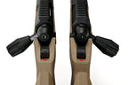 Close-up of SILVERBACK TAC-41P sniper rifle features including adjustable settings and ergonomic design