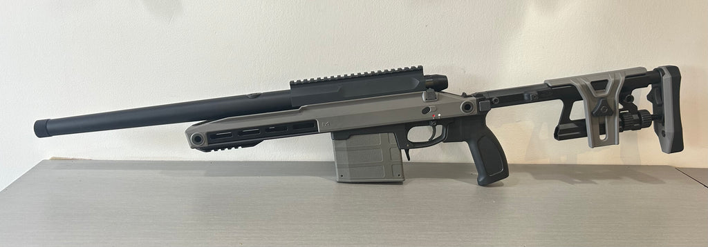 Silverback TAC41A airsoft sniper rifle in grey with adjustable stock and tactical rail