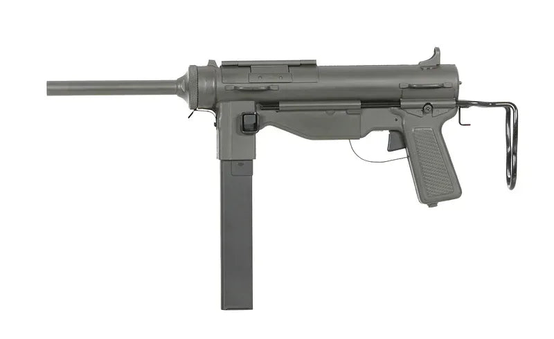 SNOW WOLF M3A1 GREASE GUN in gray with metal body and detailed design for airsoft enthusiasts