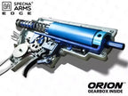 SPECNA ARMS E07 EDGE LIGHT gearbox with blue cylinder and detailed internal mechanism
