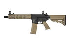 SPECNA ARMS F03 FLEX GATE AEG in tan and black design with tactical features and adjustable stock