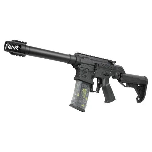 G&G SSG1 airsoft rifle with sleek black design and adjustable stock for optimal performance