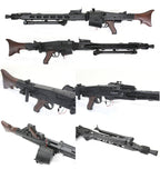 S&T MG42 LMG AEG AIRSOFT replica with wooden stock and metal body shown from multiple angles