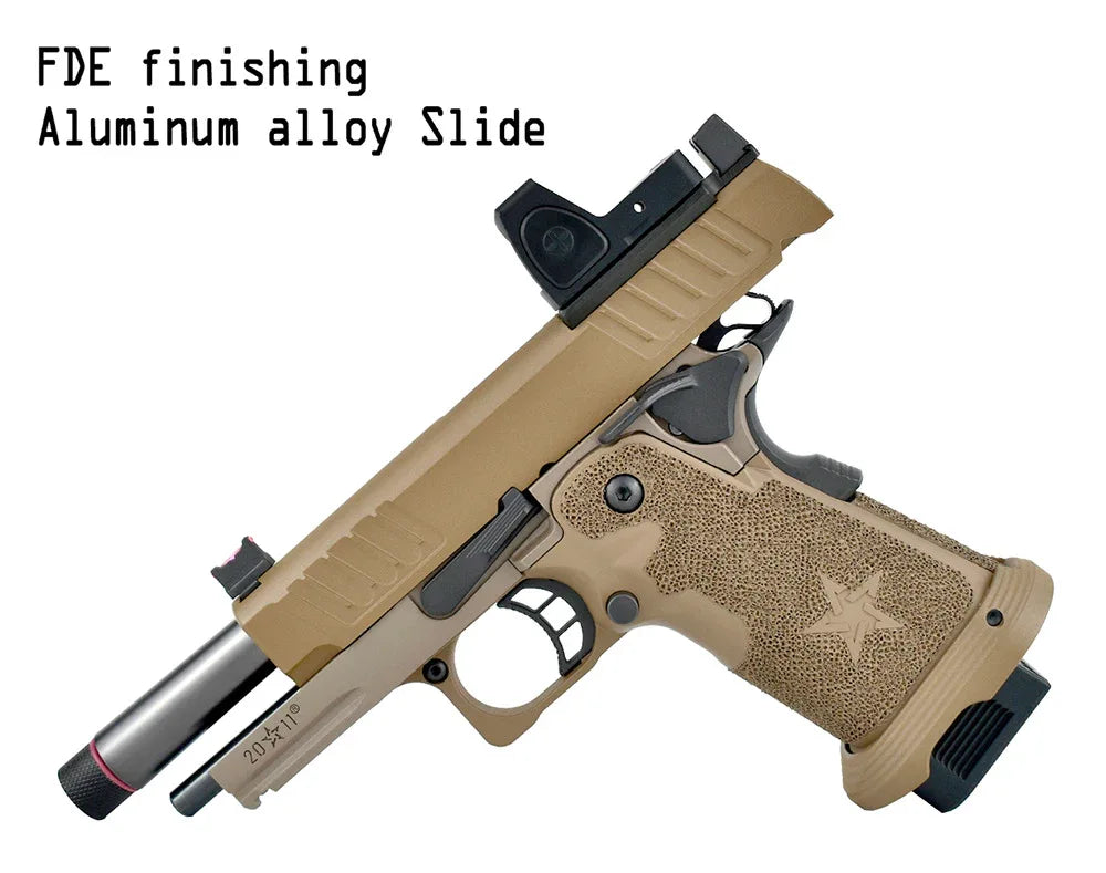 Army Armament Staccato Airsoft Pistol with FDE Finishing and Aluminum Alloy Slide