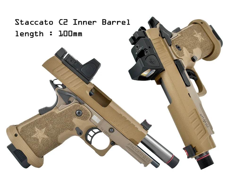 Staccato Airsoft C2 Pistol with 100mm Inner Barrel for Precision Performance in Tactical Games