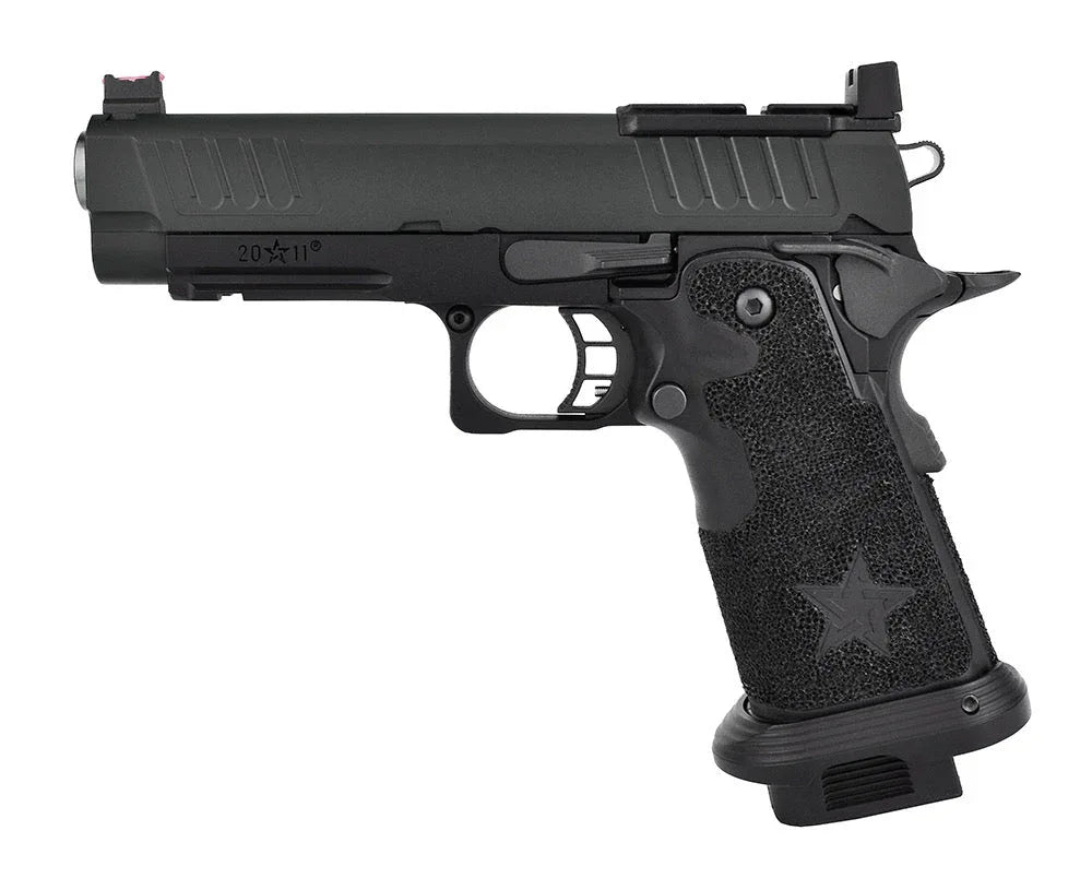 Army Armament Staccato Airsoft Pistol with Textured Grip and Enhancements for Realistic Gameplay