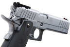 ARMY ARMAMENT hi capa airsoft pistol with silver slide and textured black grip detailed close-up