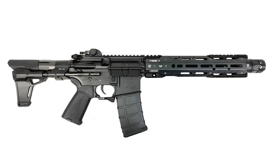 GRIDLOK PDW AEG AIRSOFT E&C black electric airsoft gun with adjustable stock and magazine