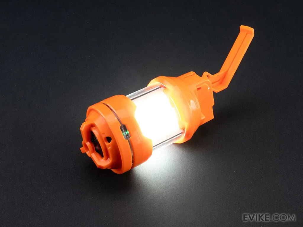 T238 GRENADE styled airsoft flashlight with bright illumination and orange casing for enhanced visibility