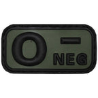 District Airsoft O negative PVC morale patch in olive drab with black border airsoft blood type patch