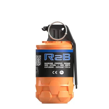 Taginn R2B Marking Powder Grenade in Orange, Non-Lethal and Non-Explosive for Safe Use