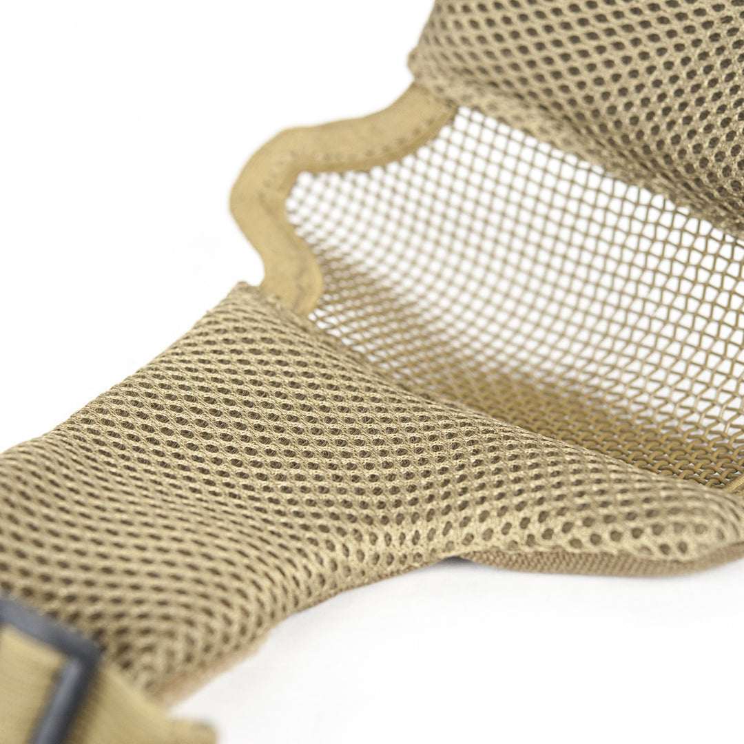 Valken Tango Mesh Mask in Tan with breathable design for paintball and airsoft protection