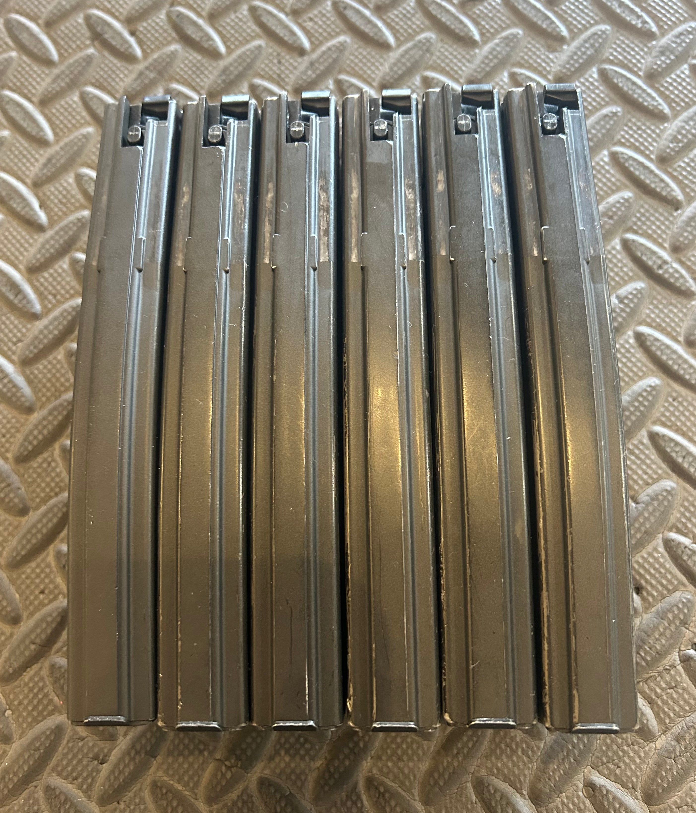 Set of eight Tokyo marui MWS GBBR mag magazines with a durable metal finish for airsoft guns