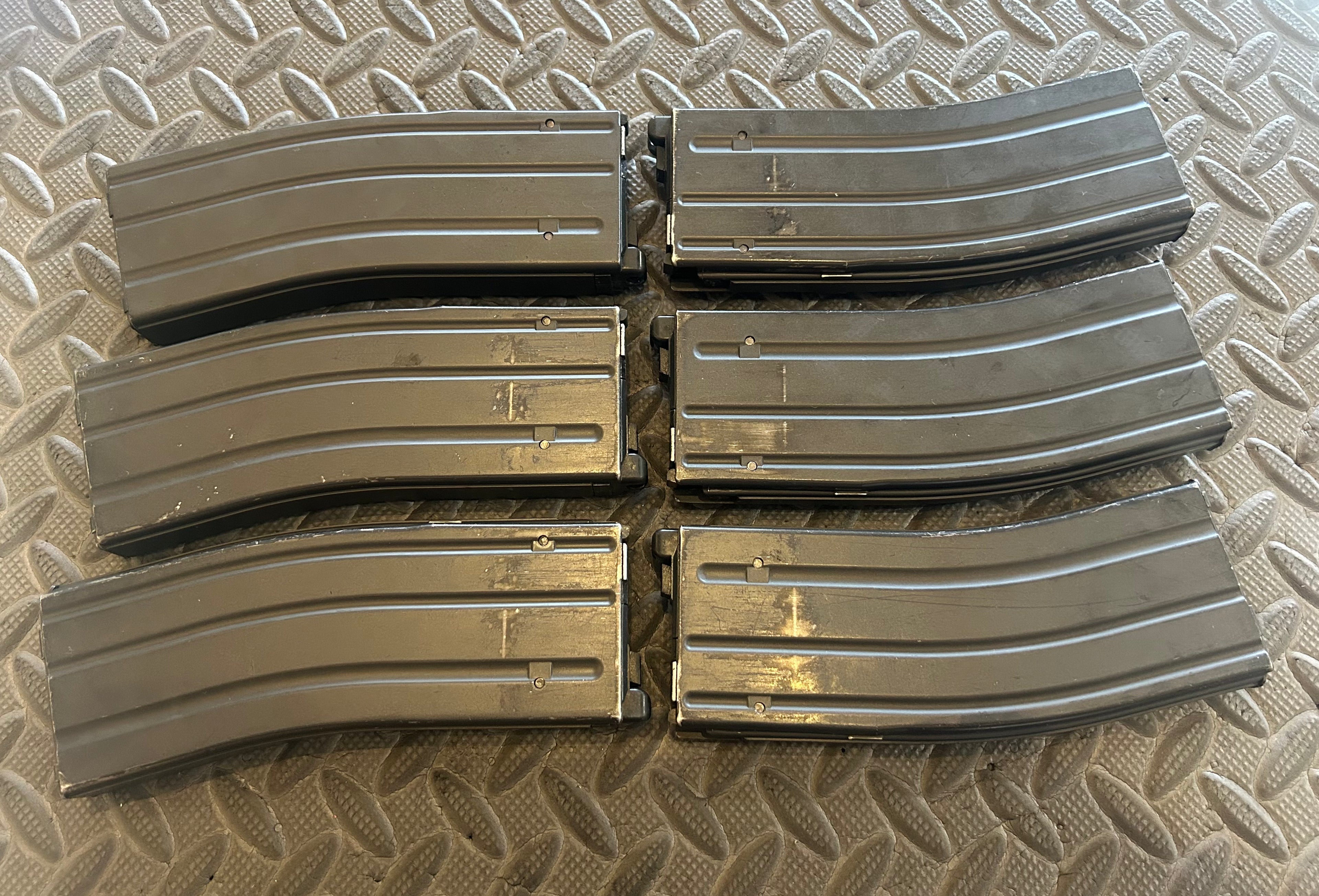 Set of six Tokyo marui MWS GBBR mag magazines designed for airsoft rifles