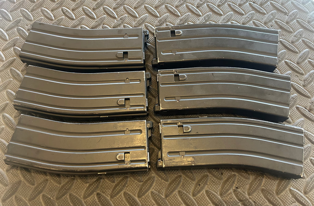 Set of six Tokyo marui MWS GBBR mag airsoft magazines in black for enhanced gameplay