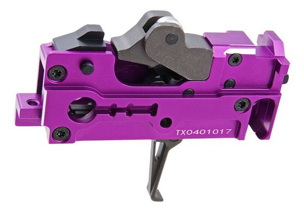 TOXICANT purple anodized internal drop in trigger assembly for rifles with steel hammer and adjustable trigger