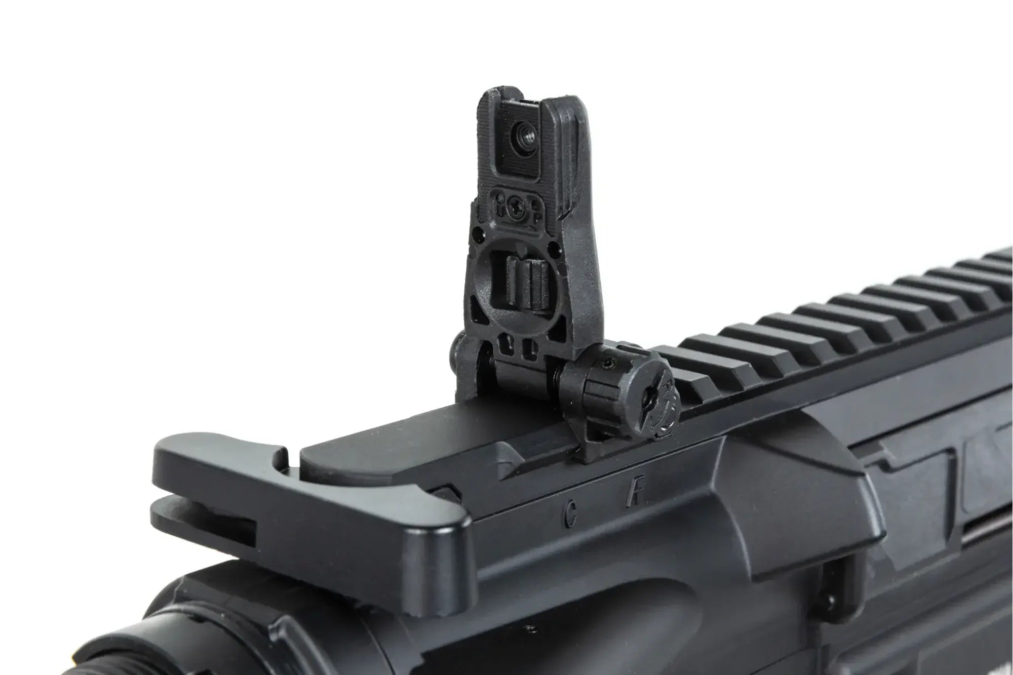 TRINITY ARMAMENT GA-TA01P HPA rear sight mounted on an airsoft rifle for precision aiming