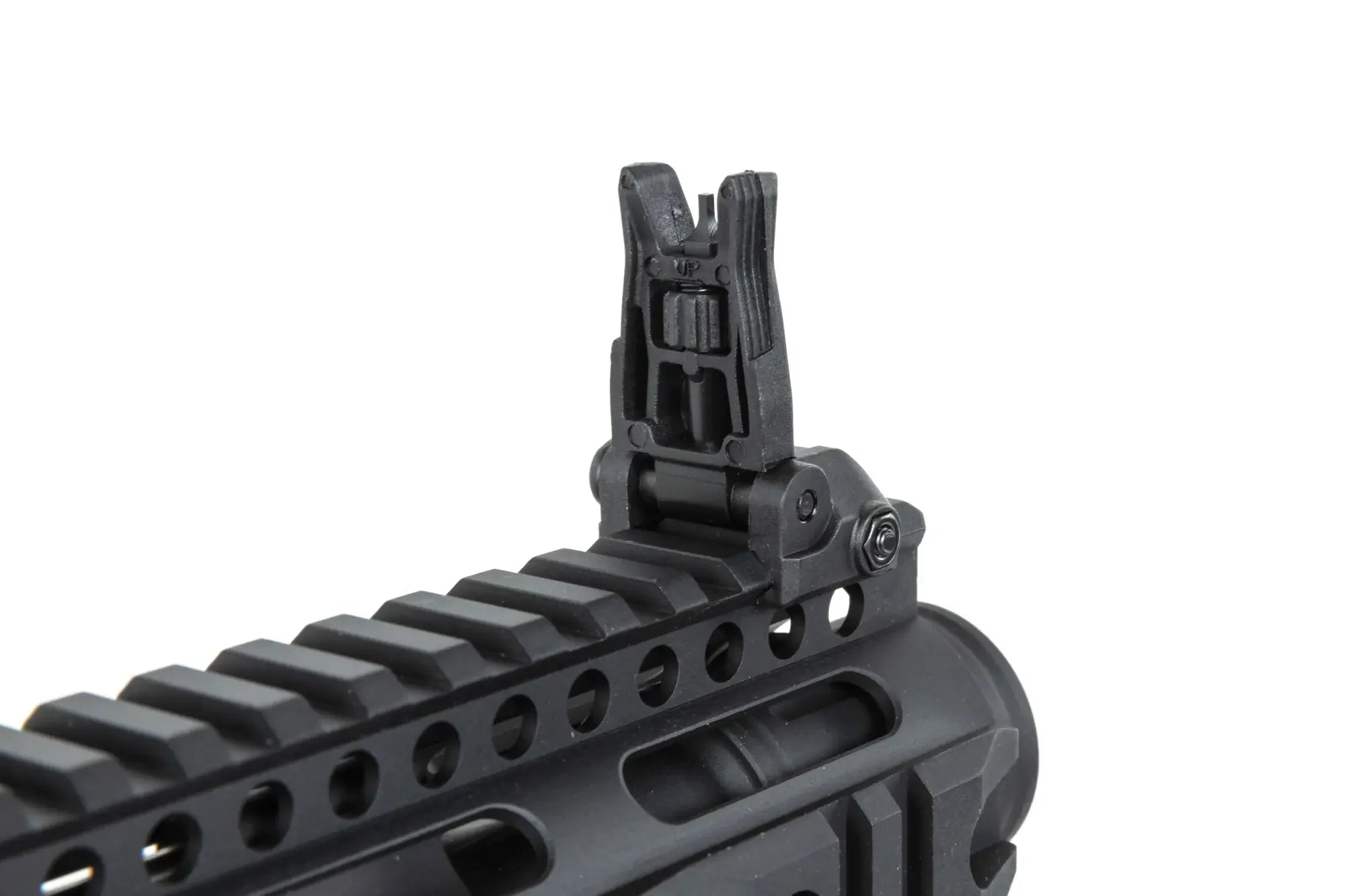TRINITY ARMAMENT HPA adjustable flip-up front sight mounted on a tactical rail