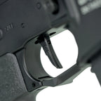 Close-up of AEG trigger mechanism from TRINITY ARMAMENT showcasing precision engineering