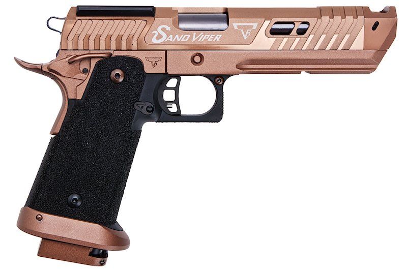 Army Armament tti sand viper pistol in bronze with black grip and tactical design