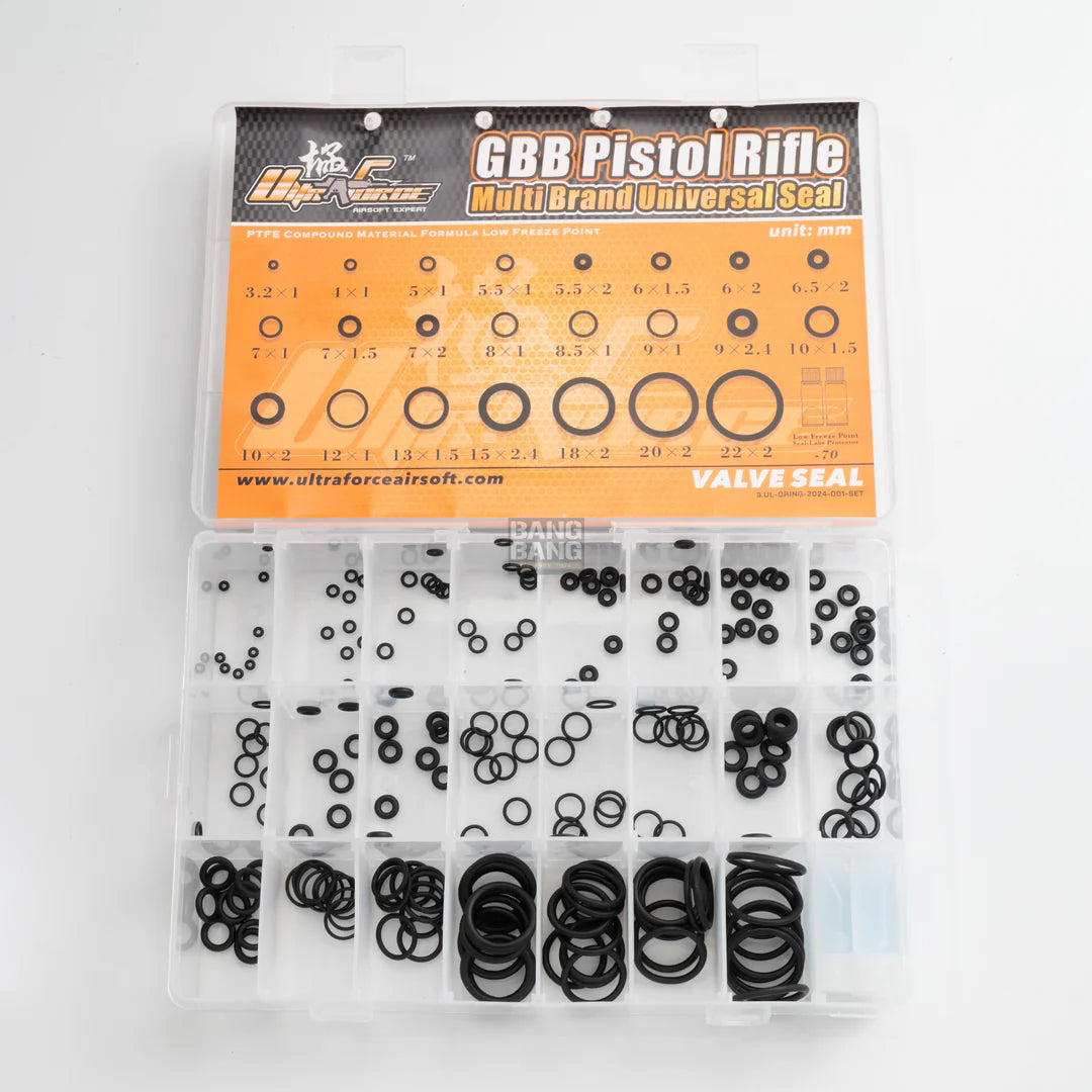 UltraForce Airsoft O-Ring Kit for GBB Pistol and Rifle with assorted sizes and shapes for universal sealing