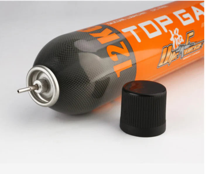 ULTRA FORCE TOP GAS GREEN GAS AIRSOFT Canister with Black Safety Cap and Metal Nozzle