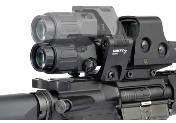 HOLY WARRIOR FAST STYLE MOUNT on rifle for enhanced optics alignment and adjustability