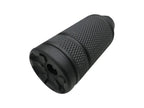 VALKEN AIRSOFT FLASH HIDER in black with a textured grip for enhanced shooting performance