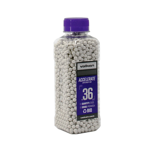 Valken CCELERATE BBs in a bottle, 36 grams with 2500 biodegradable airsoft pellets