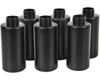 Set of six black Valken Grenade accessory containers with screw-top lids for explosive storage