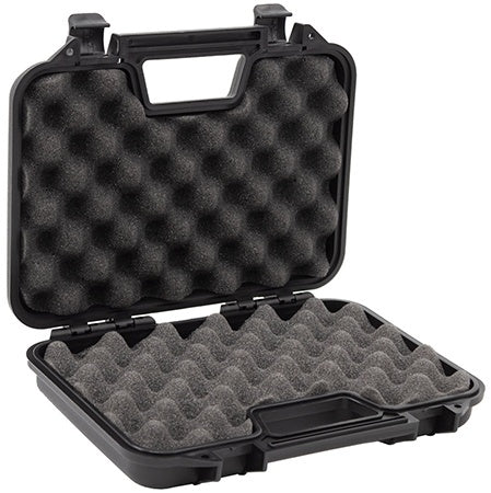 Valken pistol case black hard shell with foam padding for secure firearm protection and transport