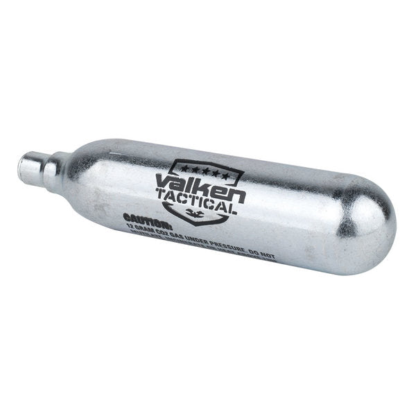 Valken CO2 cartridge for airsoft single silver metal canister for pistols and markers