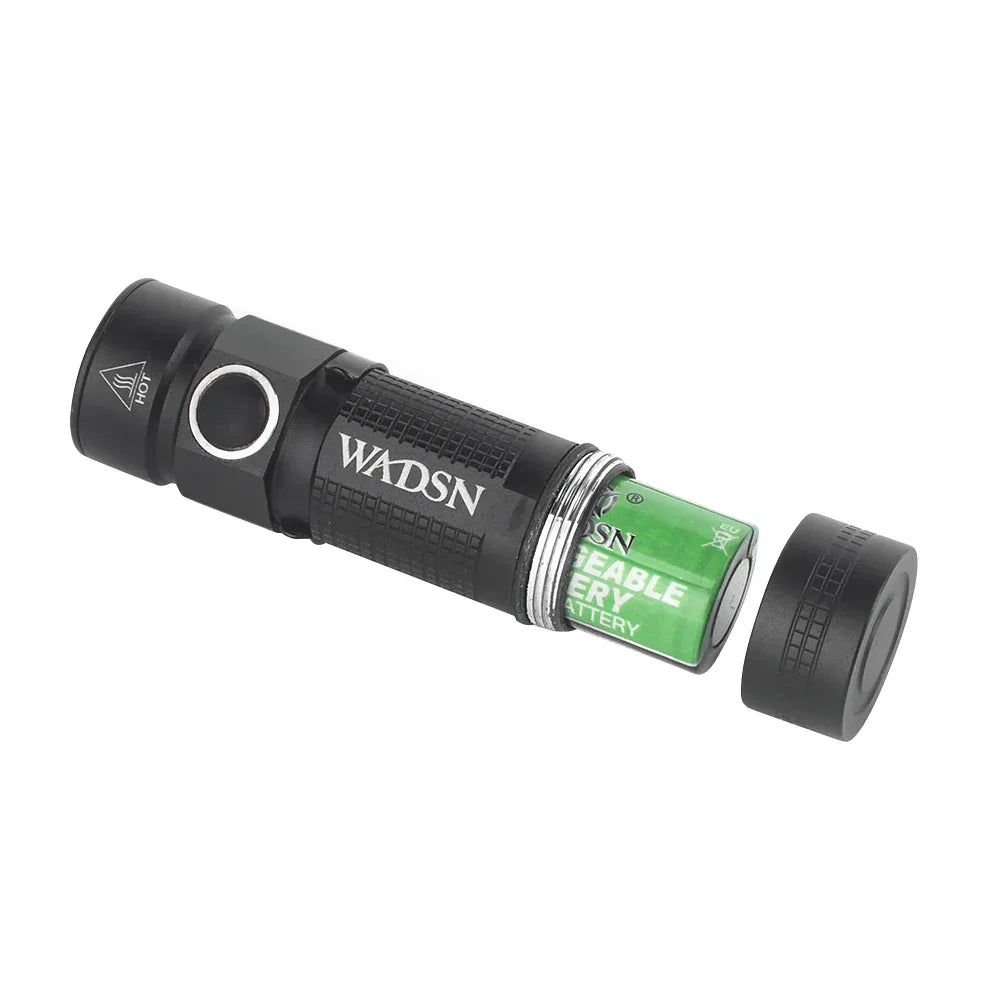 WADSN MINI FLASHLIGHT designed for optimal brightness with a removable battery for convenience