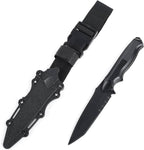WADSN TACTICAL KNIFE with Black Blade and Durable Sheath for Outdoor Use