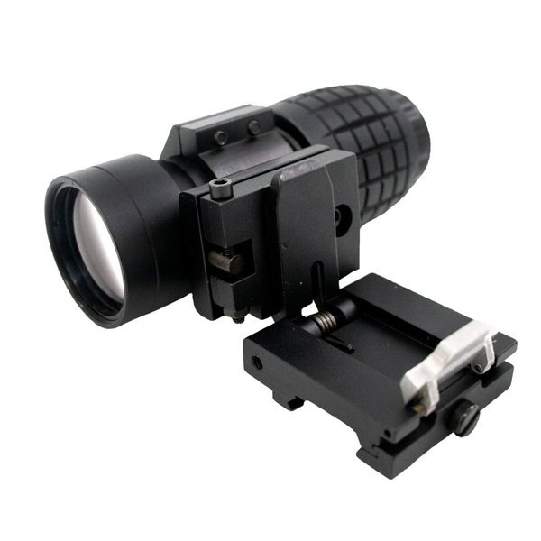 VALKEN 3x magnifier scope with black tactical mounting system for enhanced target viewing