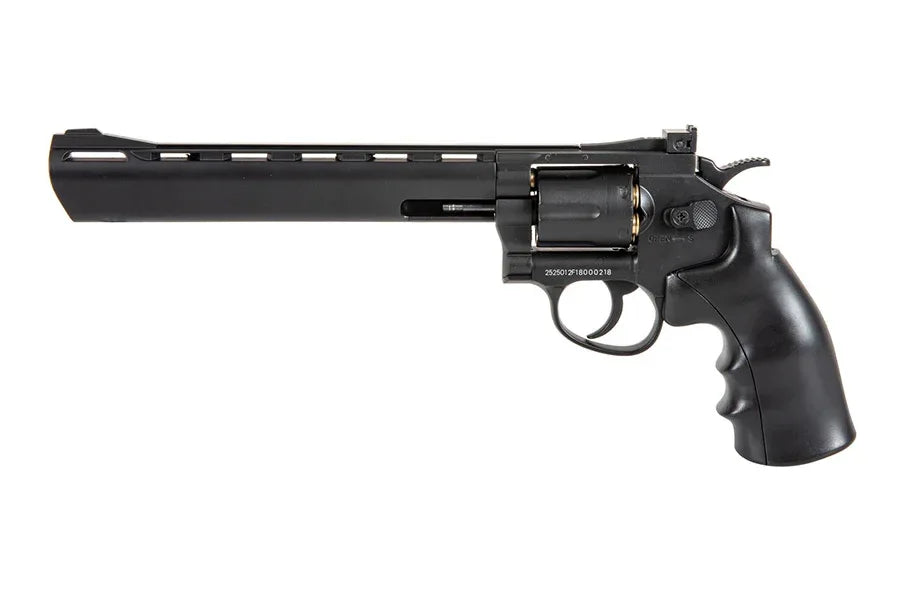 WELL G296D REVOLVER C02 with a sleek black design and ergonomic grip for airsoft enthusiasts