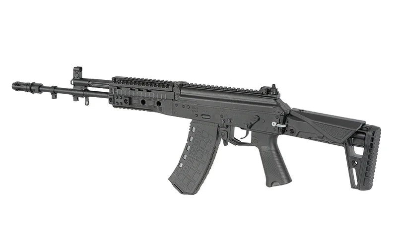 WELL PRO AK12 GBBR airsoft rifle with adjustable stock and accessory rail for tactical use
